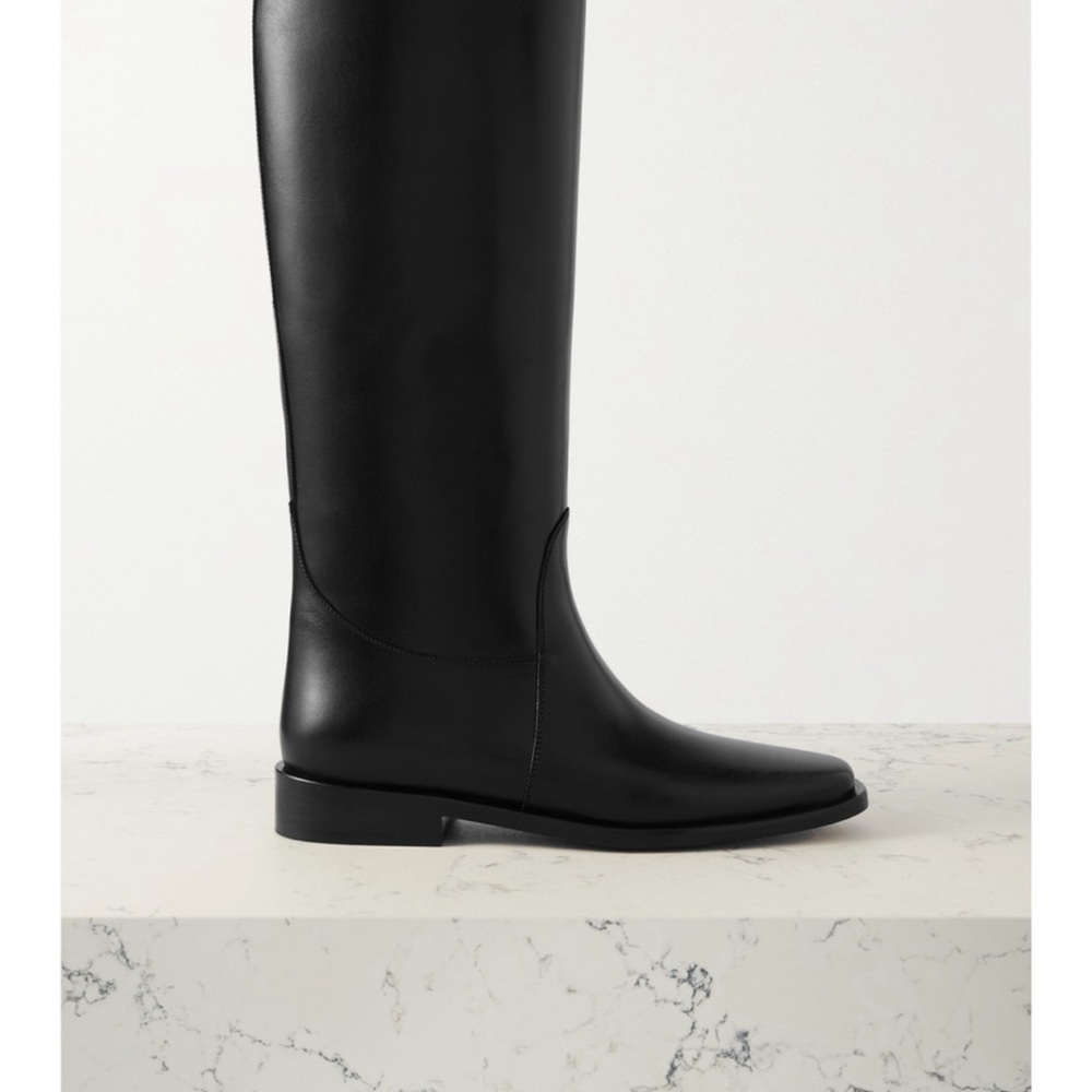 KHAITE WOOSTER LEATHER KNEE HIGH BOOTS